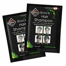 Dexe Black Hair Shampoo Instant Colour 25ml x 10 Sachets Lasts for 4 weeks, Grey Reverse Colour Shampoo, Temporary Hair Colour (Packaging May Vary)