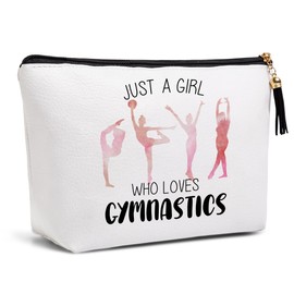 Pykfrhh Gymnastics Gifts for Women Makeup Bag Gymnastics Coach Bag Gymnastics Stuff Funny Gymnastics Accessories Gifts for Women Girls Sisters Besties Waterproof PU Leather Gymnastics Cosmetic Bag