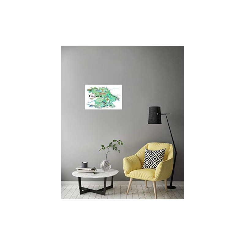 artboxONE Poster 20 x 20 cm Cities Bavaria Illustrated Map