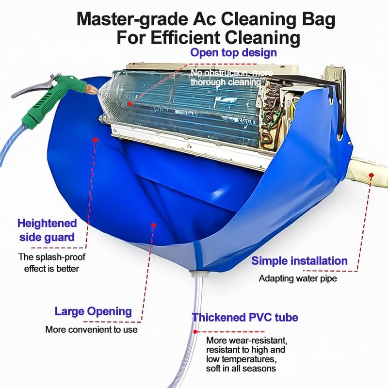 Ac Cleaning Bag with Wall Protection Cloth, 13Pcs Mini Split