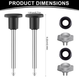 2-Pack Tub Spout Diverter Repair Kit Universal Fit for Shower Bathtub Faucets Includes Valve Stems Cup Seals Gates Chrome Style Fix Leaky Diverter Valve (Black)