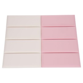 Gdrasuya10 8Pcs 3D Wall Padding for Kids Anti-Collision Wall Panels Peel and Stick Headboard 7.87" x 19.69" Wall Mounted Protection Panel Bed Surround Wall Padding Wall Mats, White+Pink