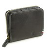 Hush Puppies Italian Leather "Rally" Zip Around Bifold Wallet Black,