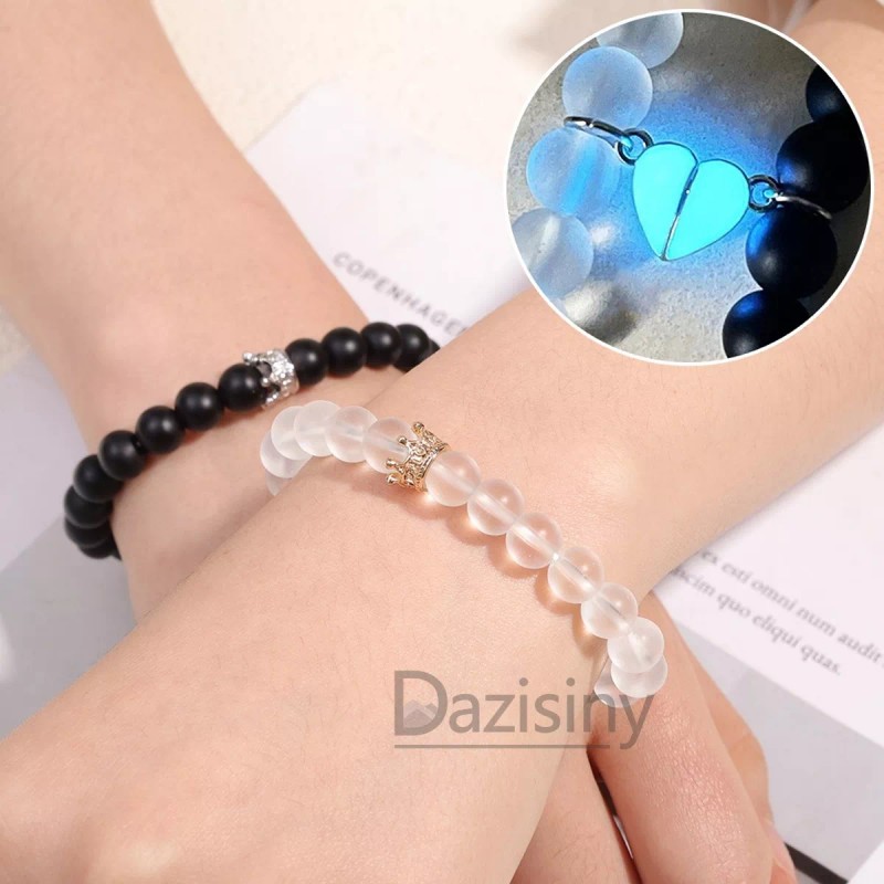 Dazisiny 2 Pulsera De Parejas Imán Brilla Regalo Para Mujeres