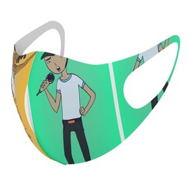 [igsticker] デザイン マスク ２枚セット ポリエステル 洗える 布マスク XLサイズ 大きめ 男性用 010873 レゲエ 人物 音楽