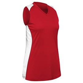 Champro Women's Standard Traditional, Scarlet, White, Small