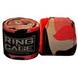 Ring to Cage Pink CAMO Printed Handwraps Mexican Style Stretchable 180"
