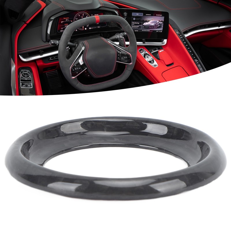 Start Button Ring Cover Carbon Fiber Start Stop Decor Sticker