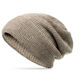 Caspar MU214 Elegant Women's Winter Beanie Hat Lined, taupe, Unit size