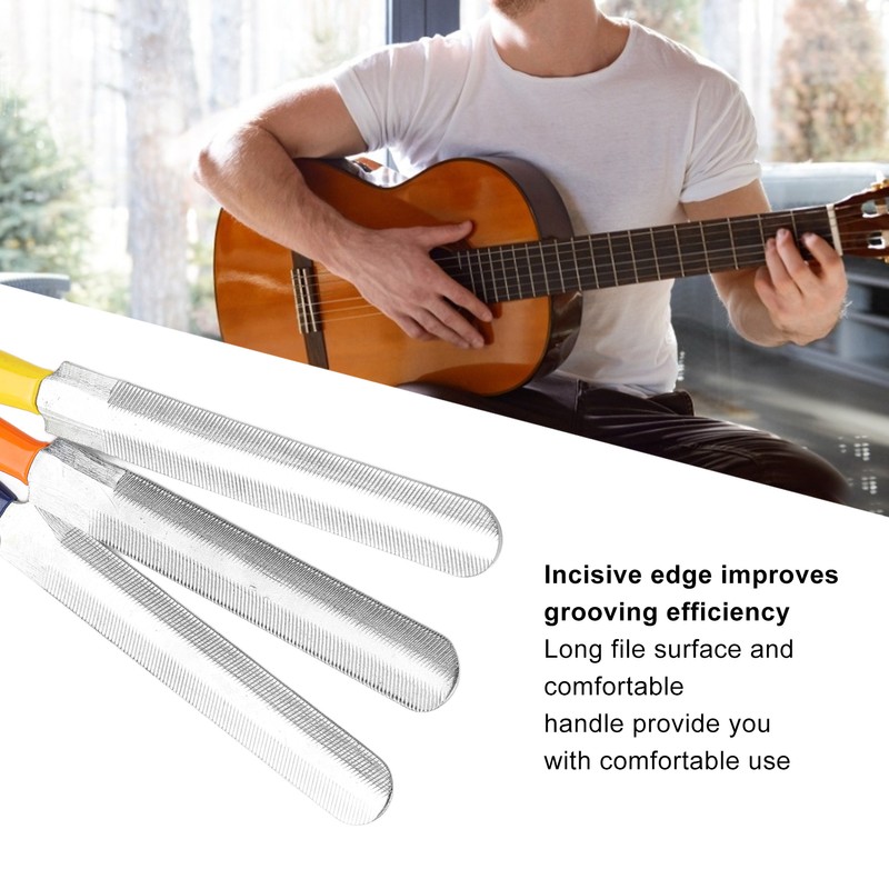 3pcs Nut File Tapered Cutting Edge Comfortable Handle Double Sided