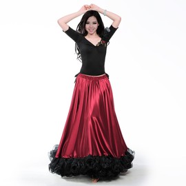 ROYAL SMEELA Belly Dance Skirt for Women Belly Dancing Costume Flamenco Maxi Full Tribal ATS 25 Yard Skirts 720 Degree Satin