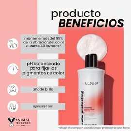Kenra Professional Color Protecting Shampoo  Color Safe  Ayuda A Mantener Más Del 95 De La Intensidad Del Color Hasta 40 Lavados  Aporta Brillo