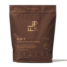 Flip My Life, Flip 7 Natural SuperFood, Plant-Based Protein, Complete Meal Replacement to Support Healthy Gut, 7 Mega Nutrient Rich Blends all in one to AGE BETTER - Chocolate
