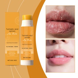 Lemon Turmeric Lip Balm - Lip Lightening for Dark Lips, Lip Repair & Cracked Lips Treatment, 5g Daily Care for Makeup Prep & Night Use