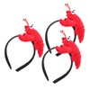 Gatuida 3Pcs Red Crayfish Plush Headbands Festive Party Headdress Soft