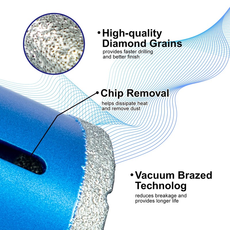 SALI Diamond Core Drill Bits 2-1/2 Inch (65mm) Tile Hole