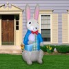 7' Gemmy Airblown Inflatable Dapper Easter Bunny w/Easter Egg Yard