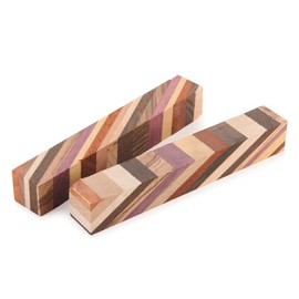 Woodcraft Woodshop Diagonal Cut Laminated Pen Blanks 3/4" x 3/4" x 5" 2 Piece