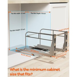 LIONONLY Pull Out Trash Can Under Cabinet Kit with Soft-Close Slides(Trash Bin Not Included), Under Sink Garbage Can Pull Out, for Kitchen, Sink, Drawer, Required Minimum Cabinet Size(12" W X 18" D)