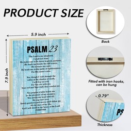 Christian Home Decor Wood Box Sign Psalm 23 Hanging Wall Decor The Lord is My Shepherd Bible Verse Religious Decor Wooden Box Scripture Wall Art for Farmhouse Prayer Room Bedroom Office Decoration