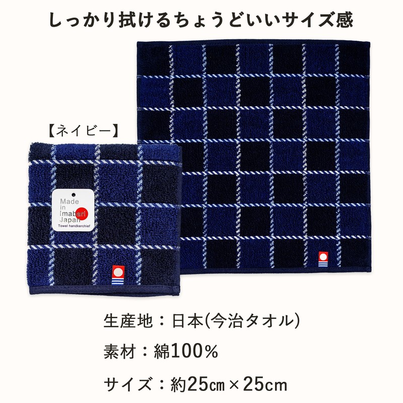 Nishio IBT-504-01-2P Imabari Towel Certified Hand Towel, Men's, Set of