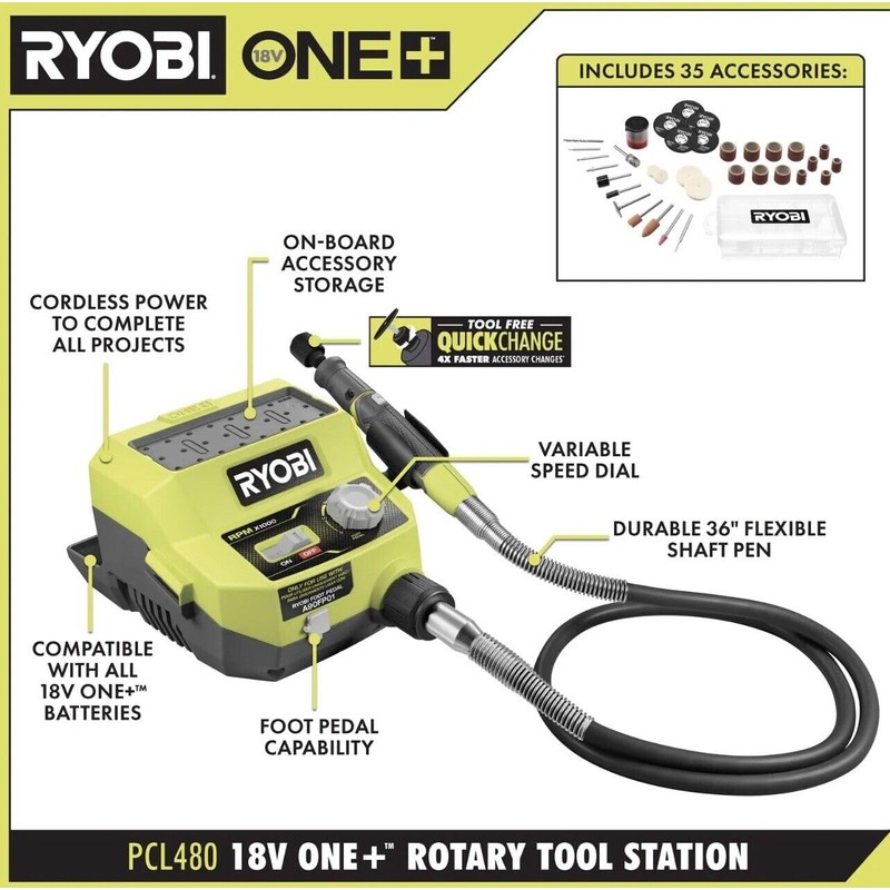 RYOBI ONE+ 18V Cordless Rotary Tool Station (Tool Only)18 Volt