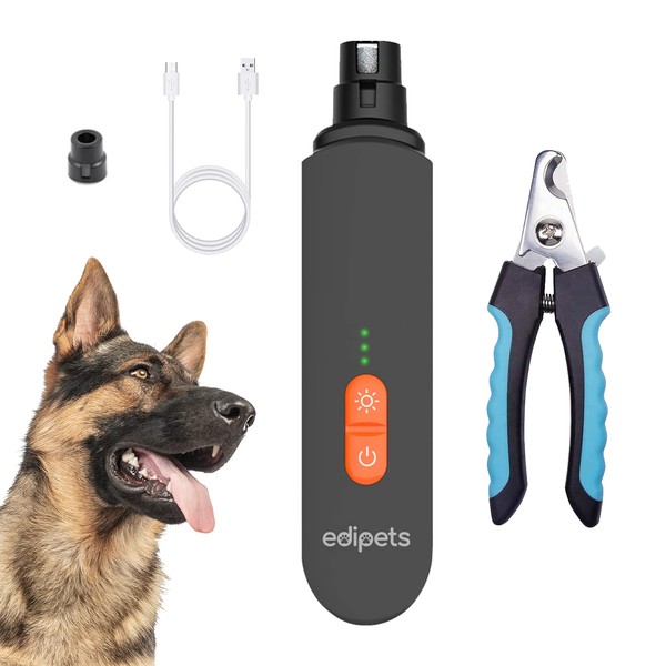 Edipets, Professional Electric Nail File for Dogs and Cats, for Pets, Scissors, Small, Medium and Large (Black)