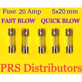 Unbranded Fuse 20A 250V 5X20mm FAST BLOW QUICK BLOW Glass Fuse 20 Amp 5 pieces USA SELLER