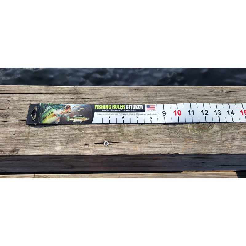 Salty Bones 36" Fishing Ruler Sticker - Largemouth Bass Edition