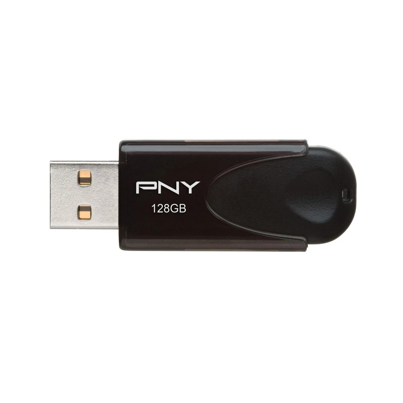 PNY 128GB USB 2.0 Flash Drive Portable Capless Design Black