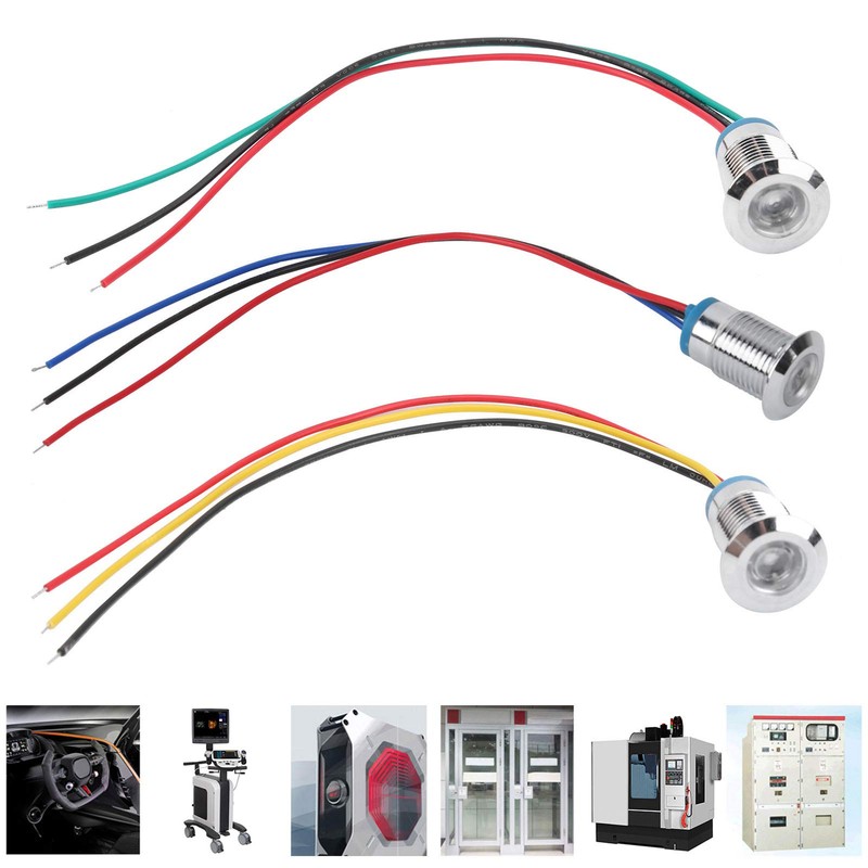 Marhynchus 4 Sets 1224V 12mm LED Indicator Light Pre Wired