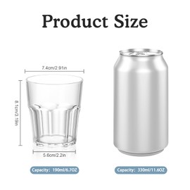 SHAIDOJIO Pack of 8 190 ml Plastic Cups, Unbreakable Drinking Cups, Children, Plastic Water Glasses, Acrylic Stackable Drinking Glasses, Premium Children's Glasses for Party, Family, Dinner, Picnic,