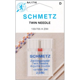 Schmetz Twin Machine Needle 1/Pk- Size 2.0 12/80