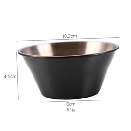 COLLBATH 1PC Stainless Steel Seasoning Dish Large Appetizer Plates for Dipping Sauces for Home Dining Restaurants Catering and Food Shops Black