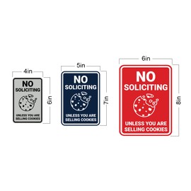 Portrait Round No Soliciting Unless You Are Selling Cookies Sign (Black) - Large
