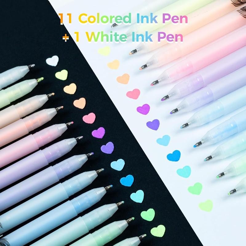 Ohuhu Gel Ink Pens: 12 Pack Extra Fine Point Opaque