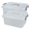 Zerdyne 2 Packs 7 L Plastic Storage Boxes with Grey