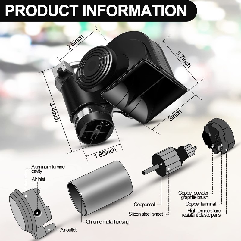 Tallew 2 Pack Air Horn for Truck 12v 150 dB
