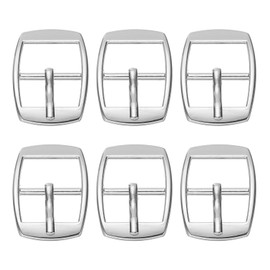PATIKIL 6 Pcs 0.8 Inch Adjustable Metal Roller Buckle Oval Center Bar Buckle Belt Buckle for Bag DIY Craft Purse Strap Shoe Belt Making Accessories, Silver Tone