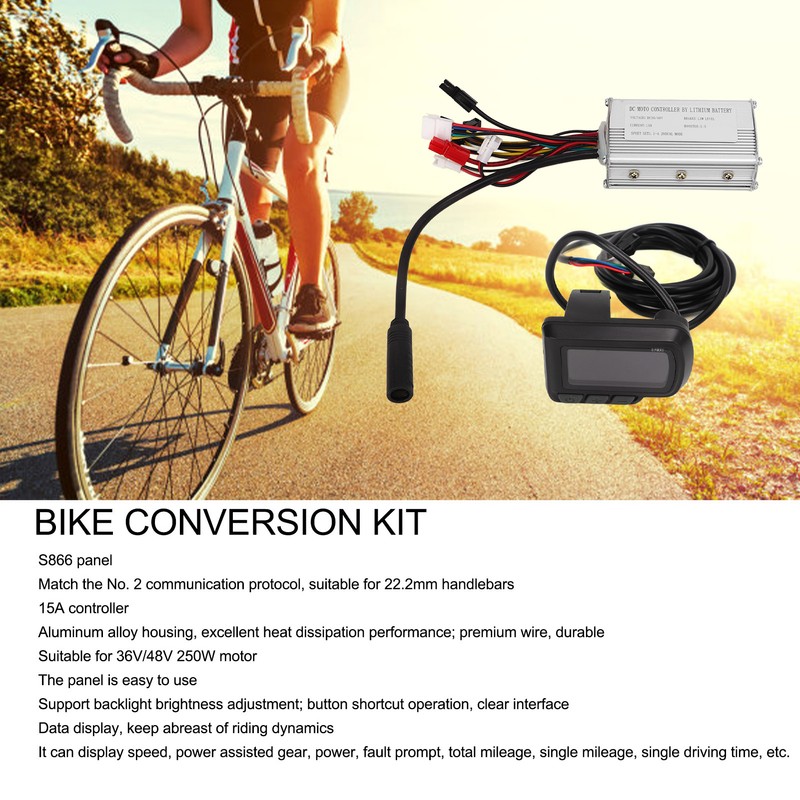 Electric Bike Conversion Kit with 15A Controller EN06 Panel Thumb