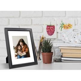 ZingVic 9x12 Inch Wooden Picture Frame, Display Photo 5x7 or 6x8 With Mat, 9 by 12 Without Mat, With Real Glass Front - European Style - Table Desk Top or Wall Hanging (Black)