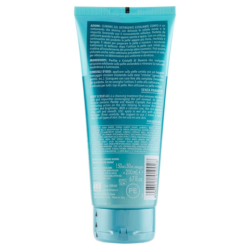 Clinians Body Scrub Gel with Bamboo Granulate, 150 ml
