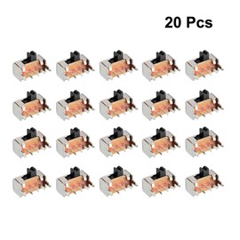 uxcell 20Pcs 2mm Horizontal Slide Switch SPDT 1P2T 3 Terminals PCB Panel Latching