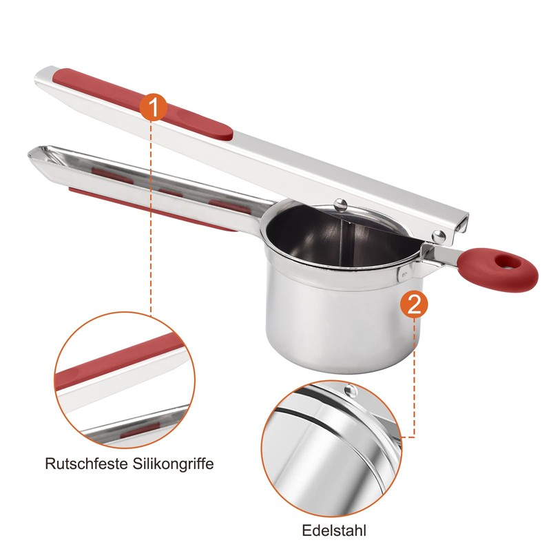 Potato Ricer, Large Heavy Duty Stainless Steel Potato Ricer, 425