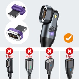 AUFU 16 Pin Phone Magnetic Plug [Pack of 3] Magnetic Adapter 12 W Magnetic Head Dust Protection Connector for 16 Pin Charging Cable Magnetic