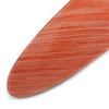 90mm Across/Coral Stripy Print Acrylic Oval Barrette/Hair Clip In Silver