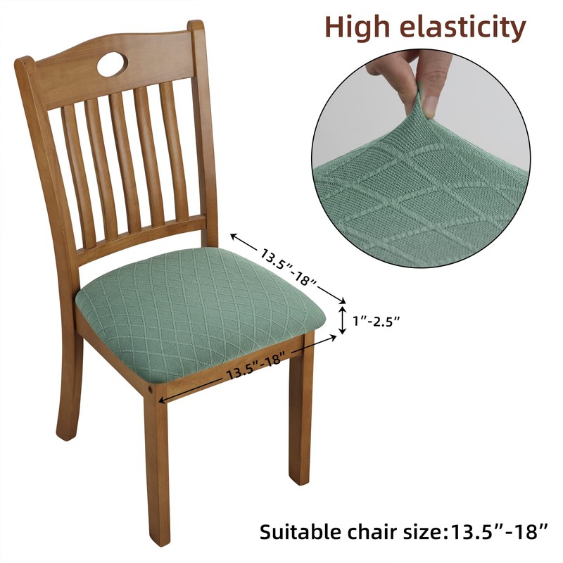 Fuloon Stretch Jacquard Chair Seat Covers Set of 6, Removable