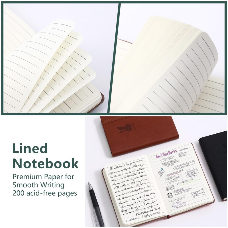 3 Pack Small Pocket Journal Notebooks Mini A6 Lined Journaling