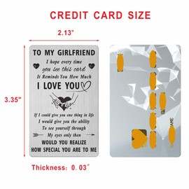 Gezxin Cute Gifts for Girlfriend from Boyfriend- Meaningful Girlfriend Birthday Anniversary Wallet Card- I Love My Girlfriend Long Distance Valentine Mother's Day Christmas Xmas Presents Ideas