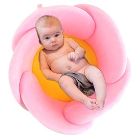 Baby Bath Lotus Cushion Sink Bather Petal Newborn Bathtub Mat Bathing Tub Seat Support Lounger Flower Bathing Pad Non-Slip Safety Sink Insert Tub Pink
